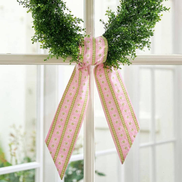Wreath Sash - Rosemary Stripe Pink Wreaths & Garlands Laura Park Design 