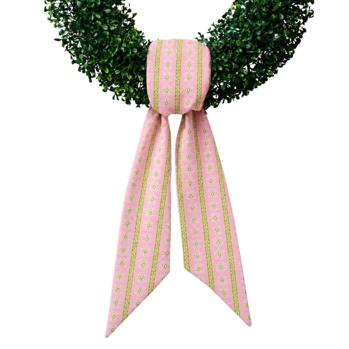 Wreath Sash - Rosemary Stripe Pink Wreaths & Garlands Laura Park Design 