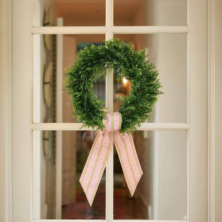 Wreath Sash - Rosemary Stripe Pink Wreaths & Garlands Laura Park Design 