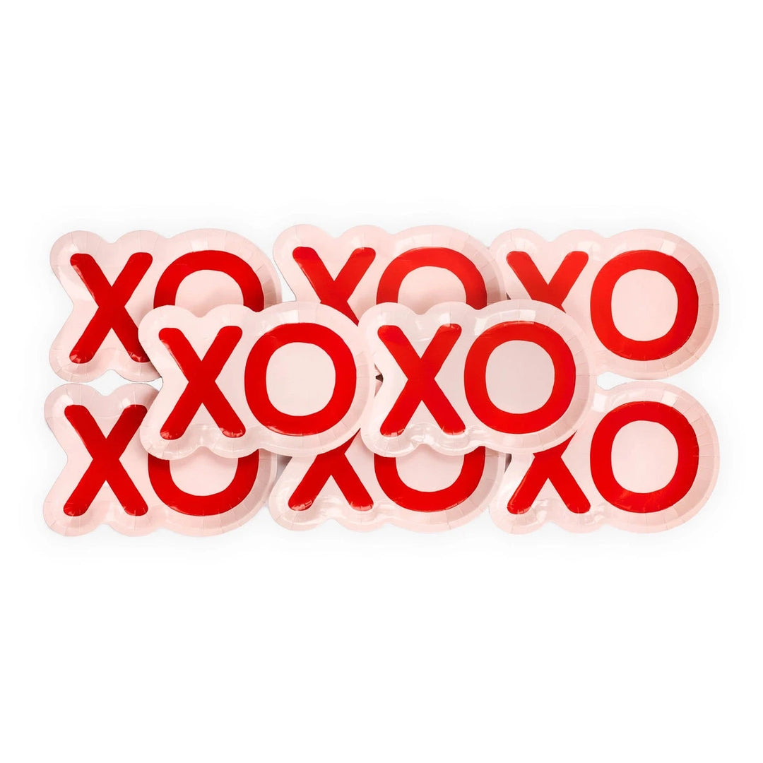 Xoxo Shaped Plates - 8 Count Paper Plates My Mind's Eye 