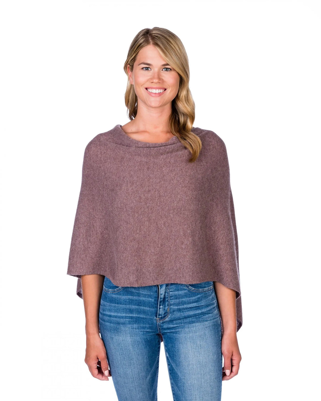 100% Cashmere Dress Topper Poncho Poncho Alashan Cashmere Pebble 