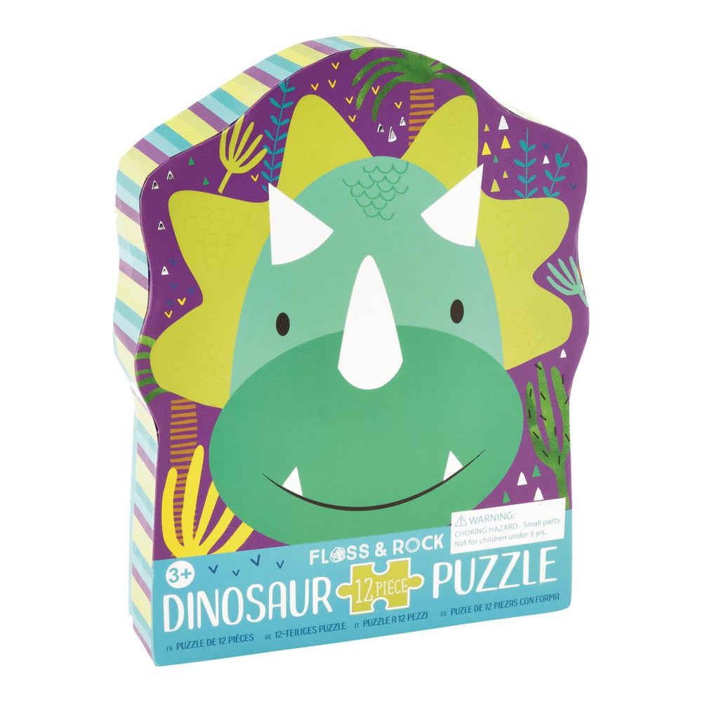 12 Piece Jigsaw - Dinosaur Puzzle Floss and Rock 