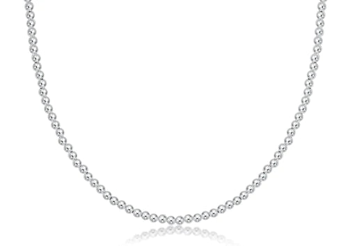 15" Choker Classic Sterling 3mm bead Necklace eNewton 