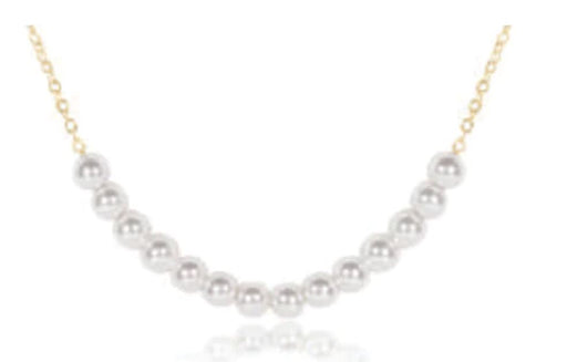 16" Necklace Gold Classic Beaded Bliss 4mm Pearl Necklace eNewton 