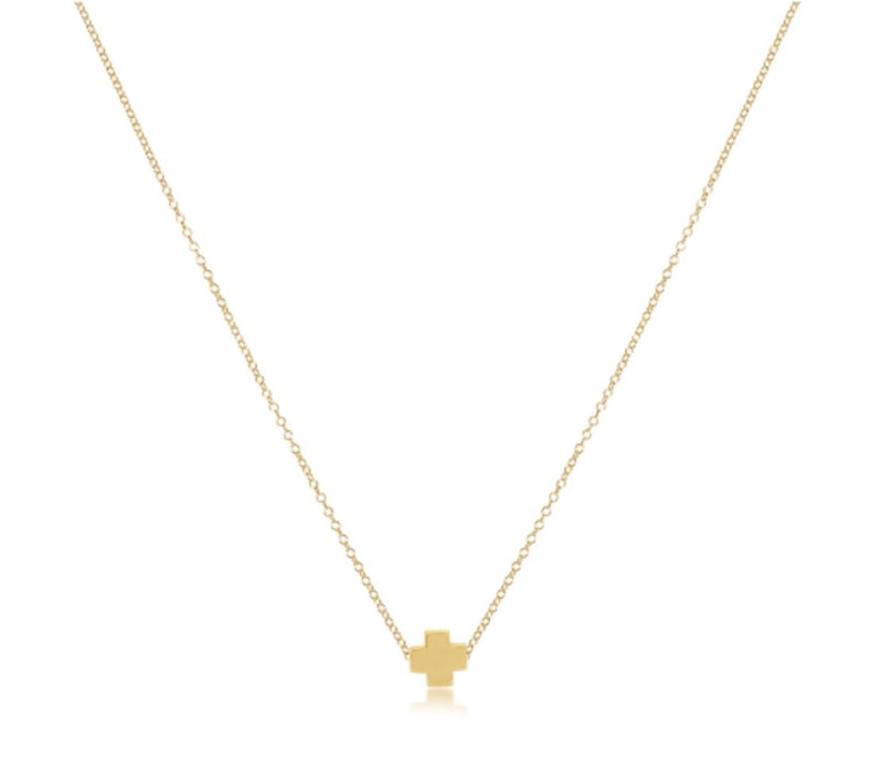 16" Necklace Gold - Signature Cross Gold Necklaces eNewton 