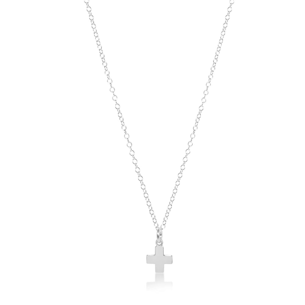 16" Necklace Sterling - Signature Cross Sterling Charm Necklace eNewton 