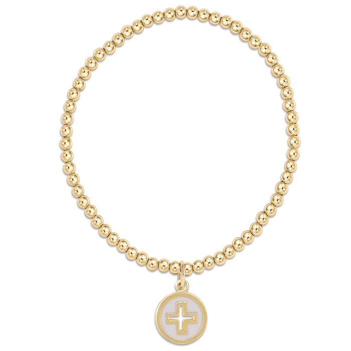 3mm Signature Cross Gold Disc Bracelet bracelet eNewton Off-White 