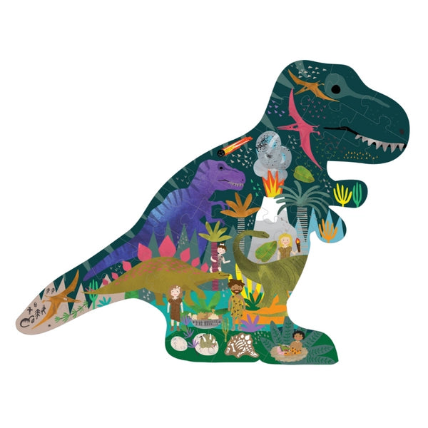 40 Piece Shaped Jigsaw Puzzle - Dino Puzzle Floss and Rock 