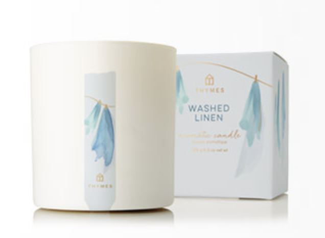 8oz Poured Candle Candles Thymes Washed Linen 