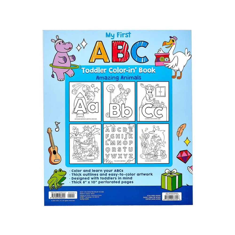 ABC: Amazing Animals Toddler Coloring Book Activity Toy Ooly 
