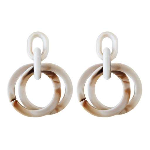 Acrylic Layered Circles - Cream Earrings St. Armands Designs 