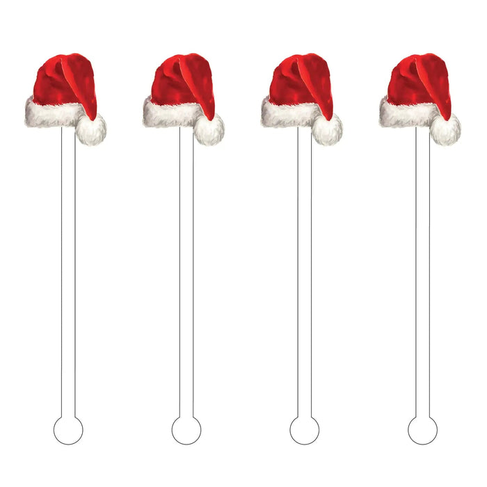 Acrylic Stir Sticks Drinkware Acrylic Sticks Santa Hat 