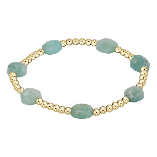 Admire Gold 3mm Bead Bracelet - Gemstones Bracelet eNewton Amazonite 