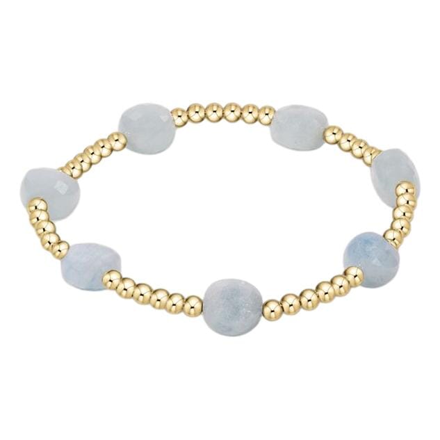 Admire Gold 3mm Bead Bracelet - Gemstones Bracelet eNewton Aquamarine 