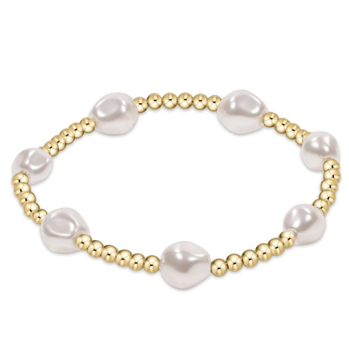 Admire Gold 3mm Bead Bracelet - Gemstones Bracelet eNewton Pearl 