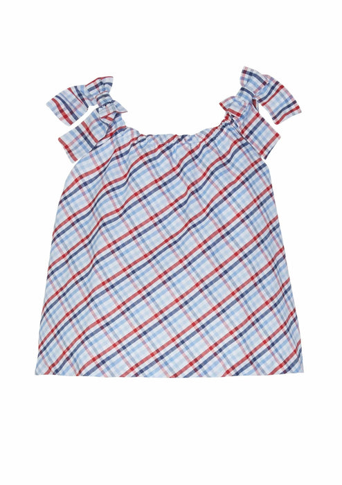 Americana Plaid - Tie Shoulder Dress Girl Shirt Little English 