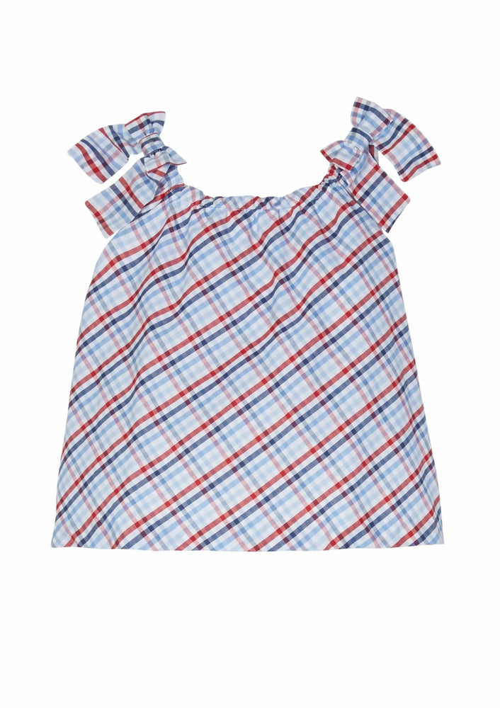 Americana Plaid - Tie Shoulder Dress Girl Shirt Little English 