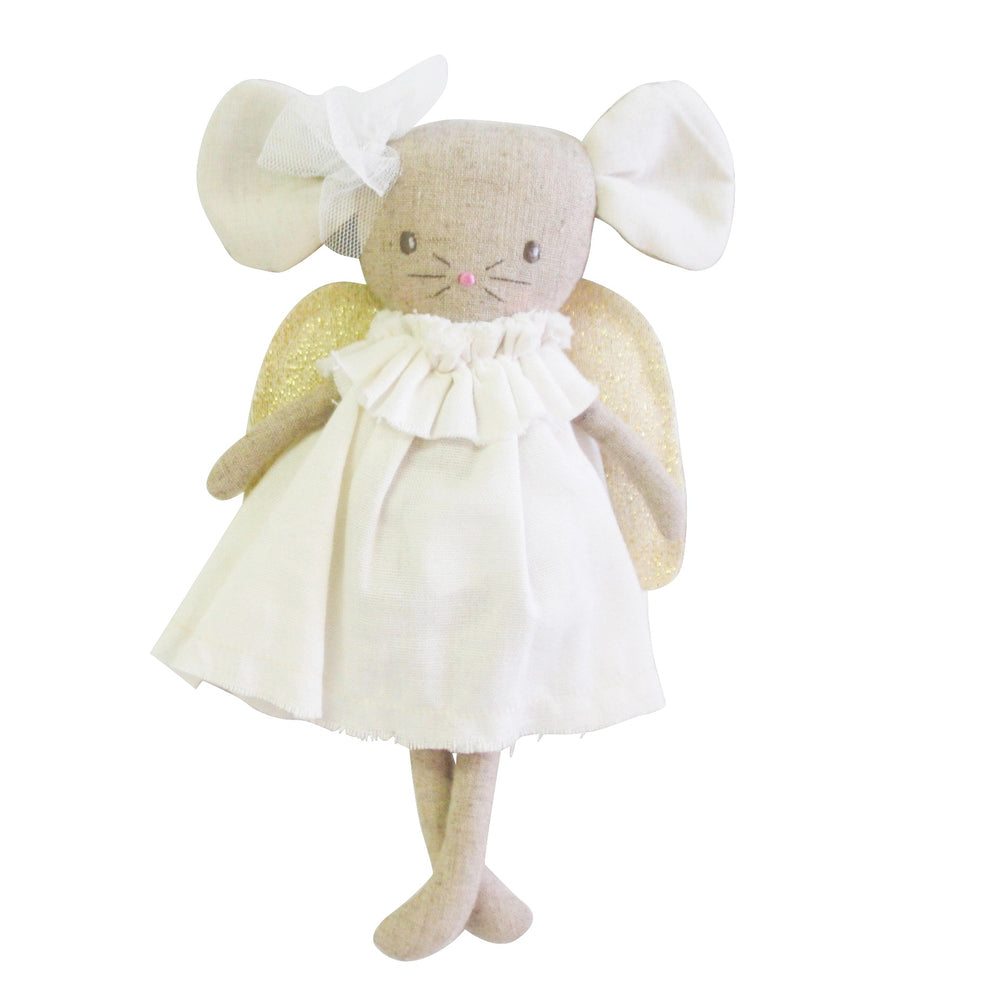 Angel Baby Mouse - Ivory Gold Stuffed Animal Alimrose 