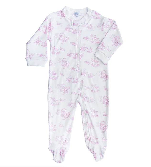 Animal Zip Footie Clothing Nella Pima Pink 0-3m 