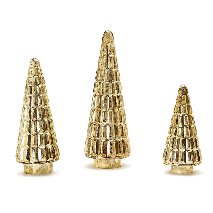 Antiqued Gold Mercury Finish Glass Trees Christmas Decor Two's Company 