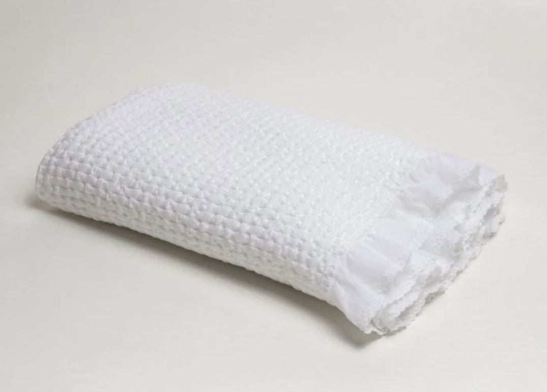 Baby Blanket with Lace Trim Baby Blanket A Soft Idea 