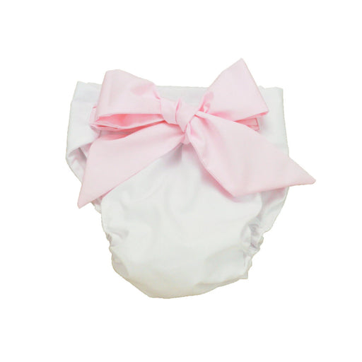 Baby Bow Bottom Bloomer - Worth Avenue White Diaper Cover Beaufort Bonnet 