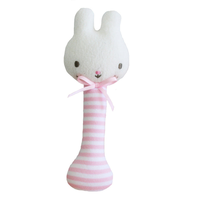 Baby Bunny Stick Rattle - Pink Rattle Alimrose 