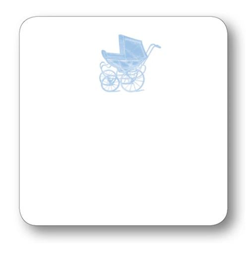 Baby Carriage Notecard Stationery Maison de Papier Blue 