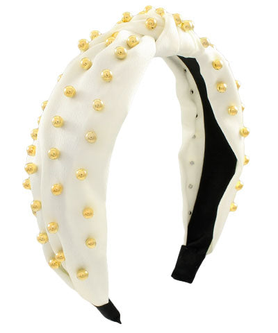 Ball Deco Headband - White Headband Golden Stella 