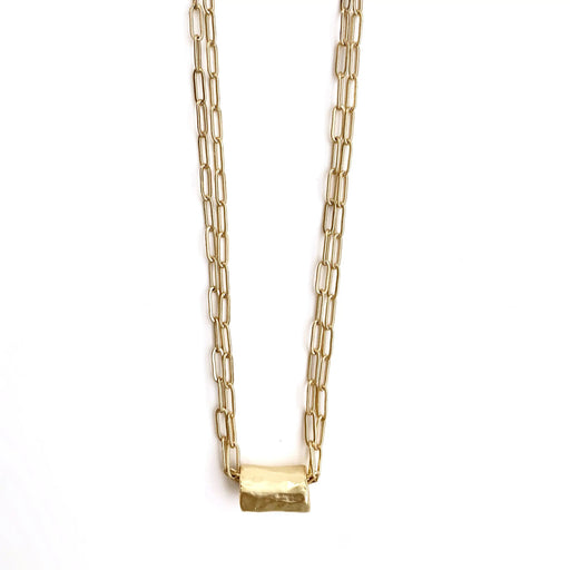 Barrel on Double Gold Necklace Necklace Erin Gray 
