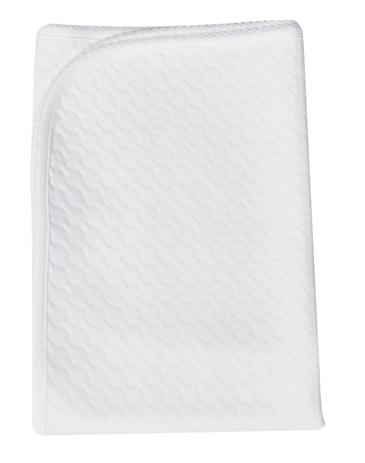 Basket Weave Baby Blanket Blankets Nella Pima White Trim 