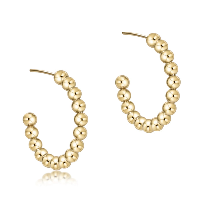 Beaded Classic 1.25" Post Hoop Earrings Earrings eNewton 4mm 