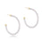 Beaded Gemstone 1.25" Post Hoop - 3mm Pearl Earrings eNewton 