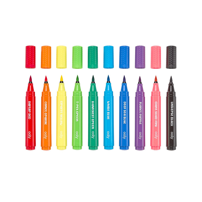 Big Bright Brush Markers - Set of 10 Activity Toy Ooly 