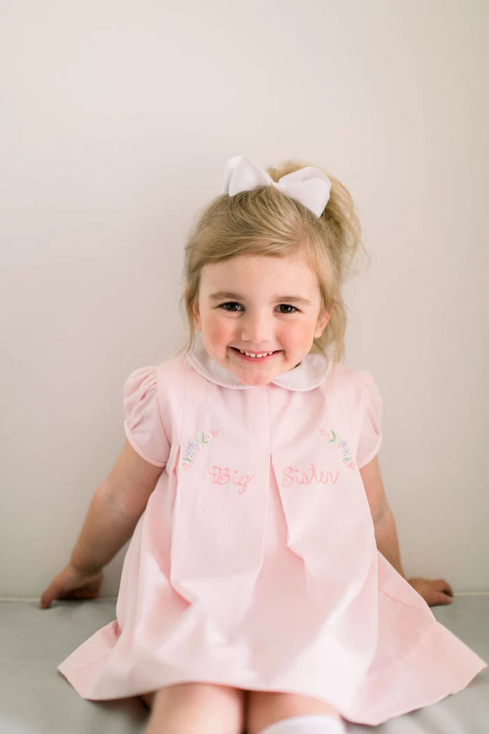 big sister dress Smocked Bishop--Pink 6 or special occasions Pink Striped Big Sister Smocked