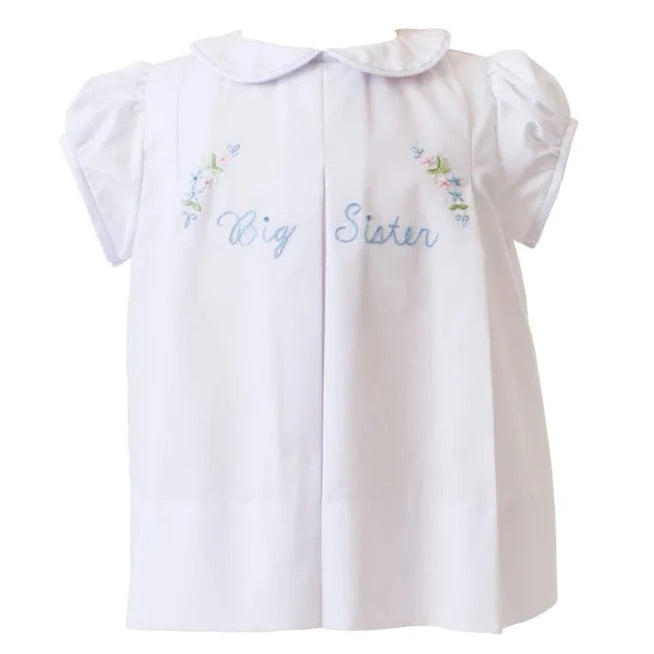 Big Sister Dress - White w/ Blue main image 0