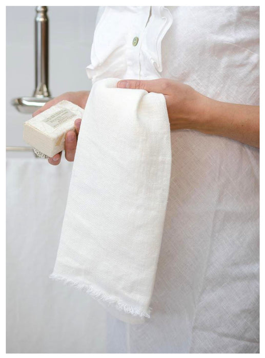 Bilboa Tea Towel Tea Towels Linen Way Rustic White/Ivory 
