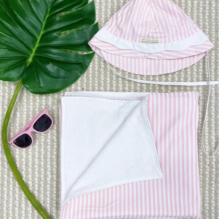 Bishop Bath & Beach Towel - Pinckney Pink Stripe Towel Beaufort Bonnet 