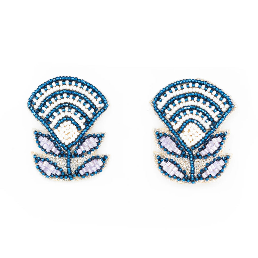 Block Print Flower Earrings Earrings Beth Ladd 