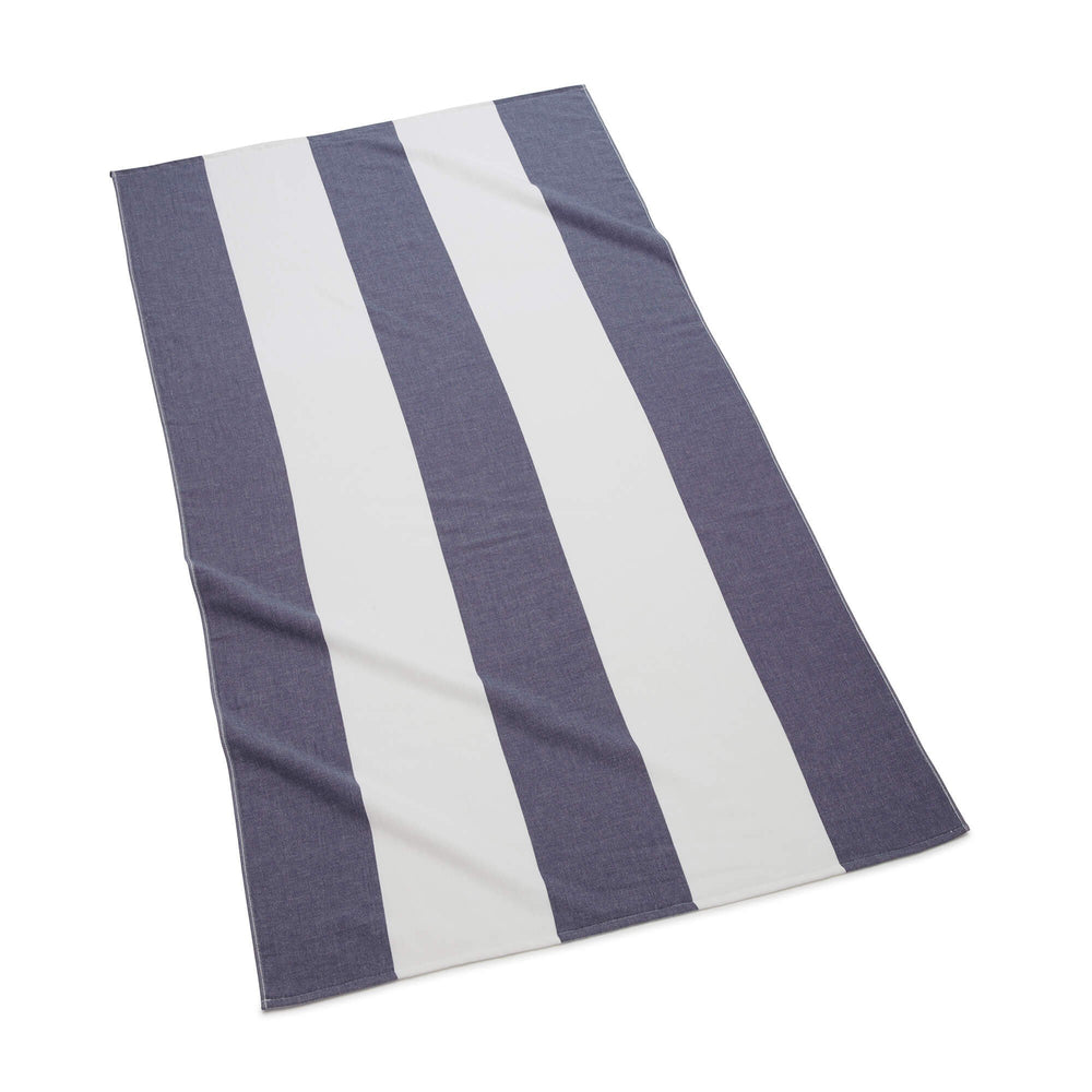 Block Stripe Beach Towel Beach Towels Kassatex Indigo Blue 