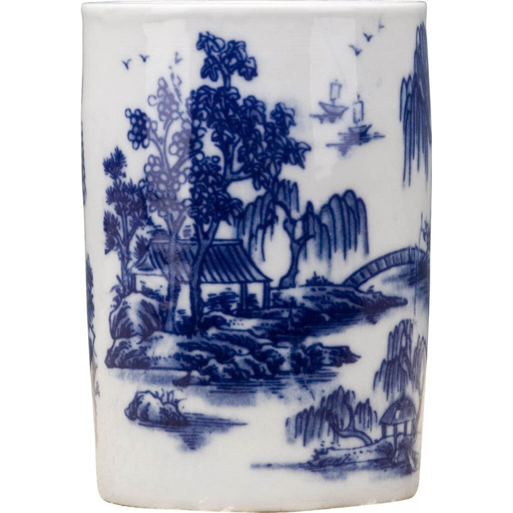 Blue and White Pen Holder Vase Danny's Fine Porcelain 