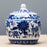 Blue and White Small Melon Box Vase Danny's Fine Porcelain 