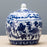 Blue and White Small Melon Box Vase Danny's Fine Porcelain 