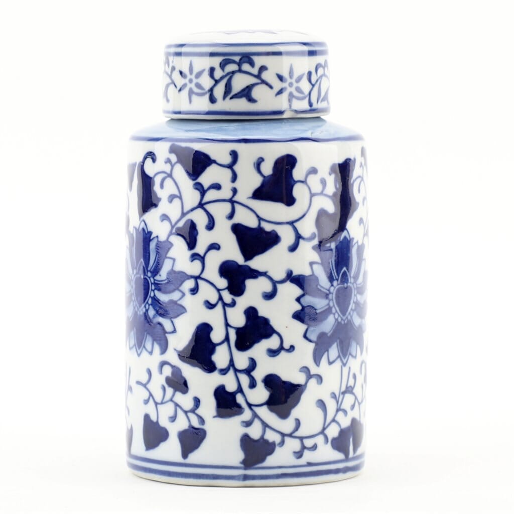 Blue and White Tea Jar Vase Danny's Fine Porcelain 
