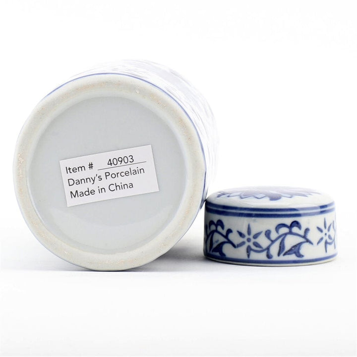 Blue and White Tea Jar Vase Danny's Fine Porcelain 