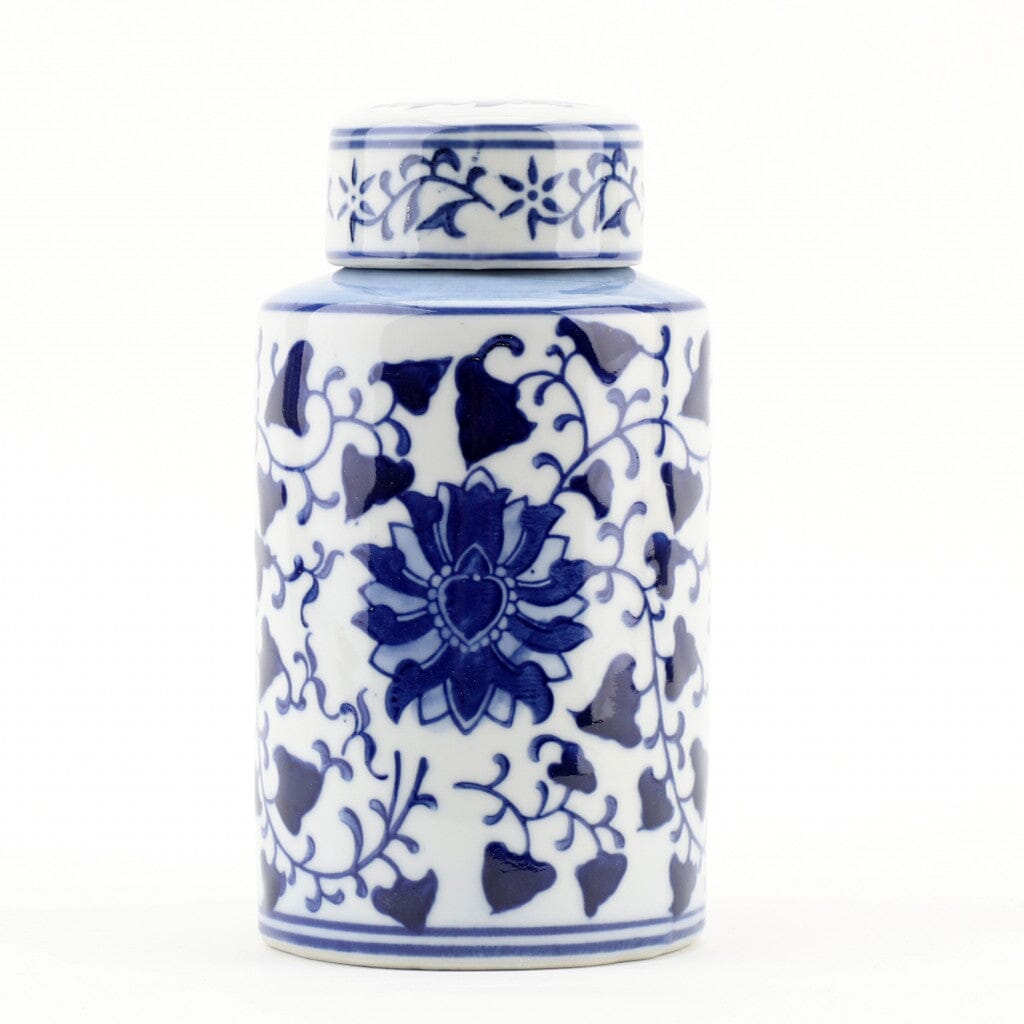 Blue and White Tea Jar Vase Danny's Fine Porcelain 