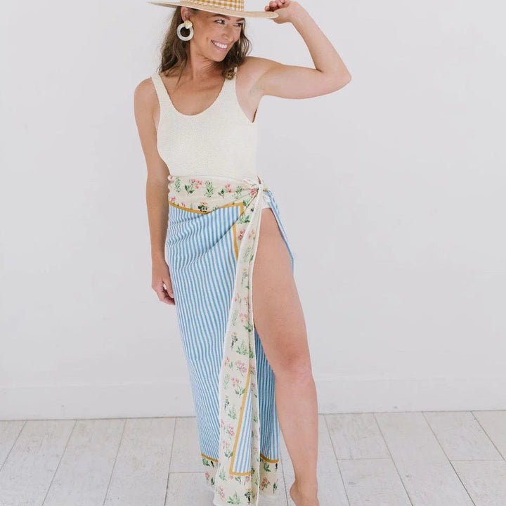 Blue Field Sarong Cover Up Sunshine Tienda 