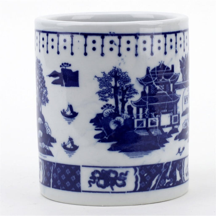 Blue Willow Pen Holder Vase Danny's Fine Porcelain 