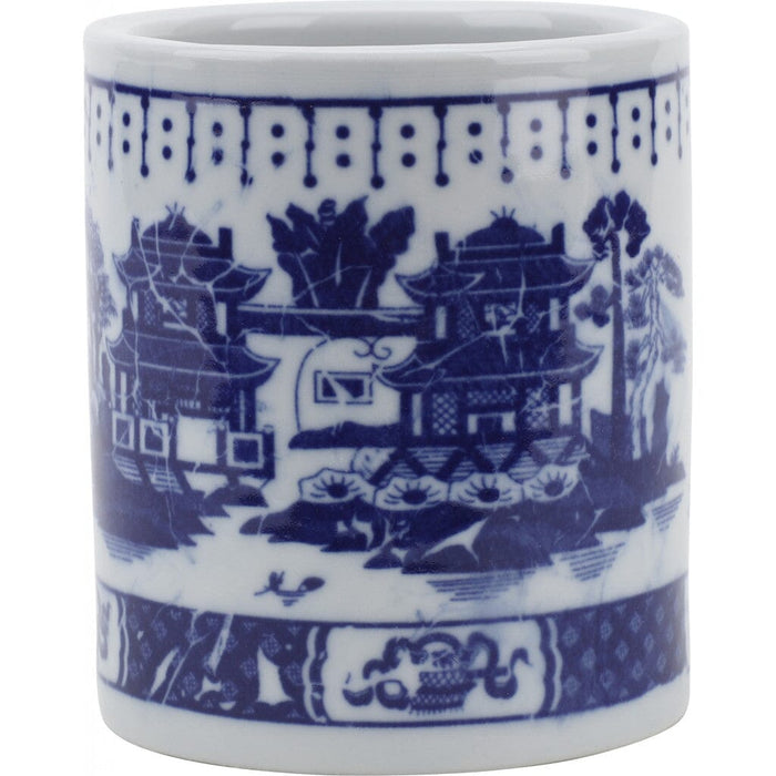 Blue Willow Pen Holder Vase Danny's Fine Porcelain 