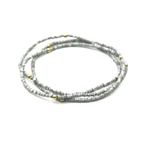 Boho Bracelet Stack in Marble Gray + Gold Filled Bracelet Erin Gray 